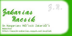 zakarias macsik business card